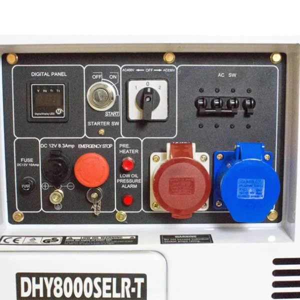 Hyundai 6kW Multi-Phase single and three phase Long Run Standby Diesel Generator DHY8000SELR-T
