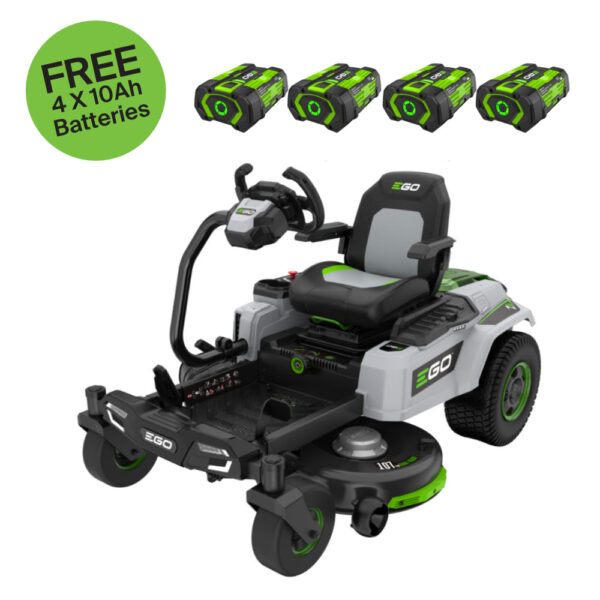 EGO ZT4201E-S – 107cm Z6 Zero Turn Mower With E-Steer™ + 4x FREE 10Ah Batteries