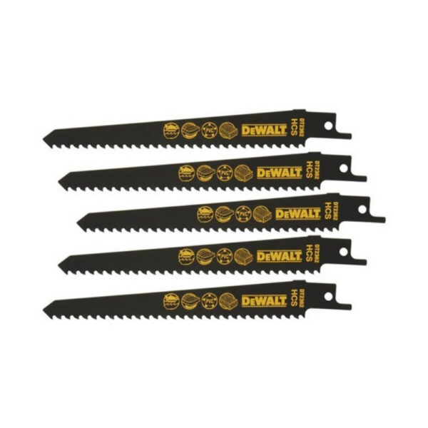 DeWalt DT2362-QZ 152mm 6 TPI Bi-Metal Reciprocating Saw Blades (5 Pack)