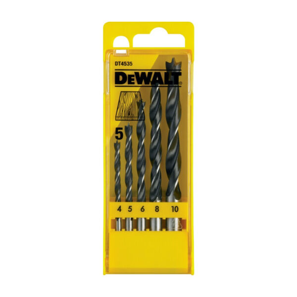 DeWalt DT4535-QZ Brad Point Wood Drill Bit Set (5 Pcs)