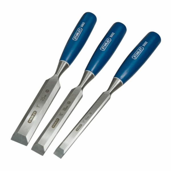 Stanley 5002 Series 12, 18, 25mm Wood Chisel Set (3 Pc.)