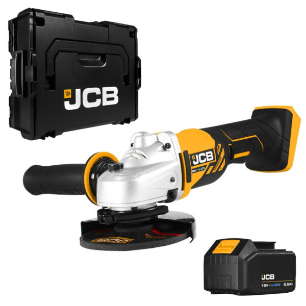 JCB 18V Angle Grinder 2 X 5Ah Batteries With L-BOXX 136 Tool Case