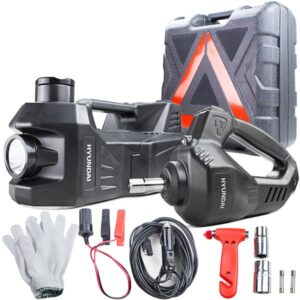 Hyundai 12V 4 IN 1 Electric 3 Tonne Hydraulic Floor Jack with Tyre Inflator Pump and Electric Impact Wrench | HYEJ-300K