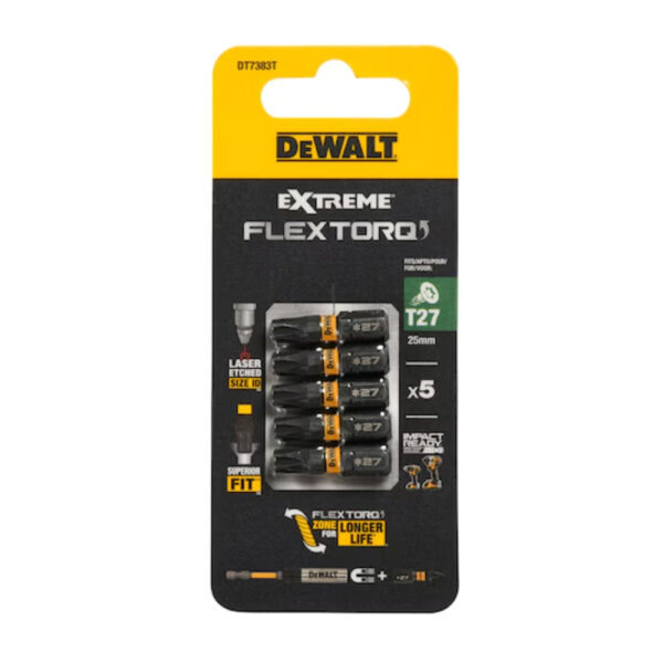 DeWalt DT7383T-QZ EXTREME FlexTorq T27 (25mm) Screwdriver Bits (5 Pcs)
