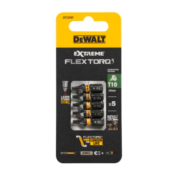 DeWalt DT7379T-QZ EXTREME FlexTorq T10 (25mm) Screwdriver Bits (5 Pcs)