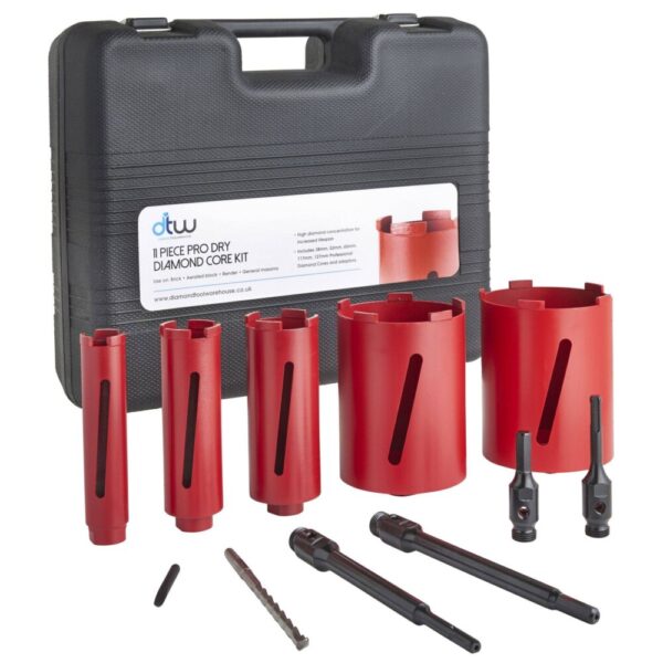 Professional Dry Diamond Core Kit Set 11 piece