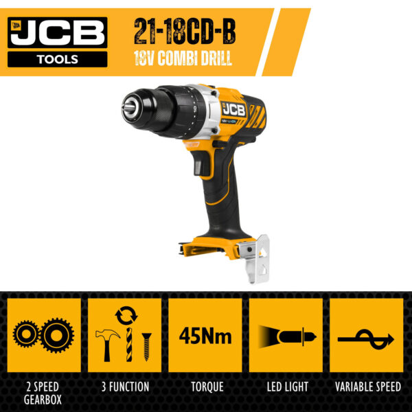 JCB 18V Combi Drill x 2 Battery 2Ah