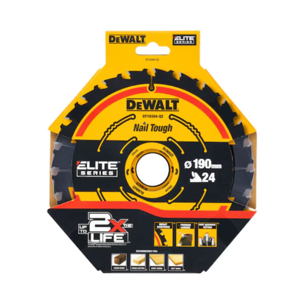 DeWalt DT10304-QZ EXTREME 2nd Fix Circular Saw Blade - 190mm x 30mm Bore, 24T