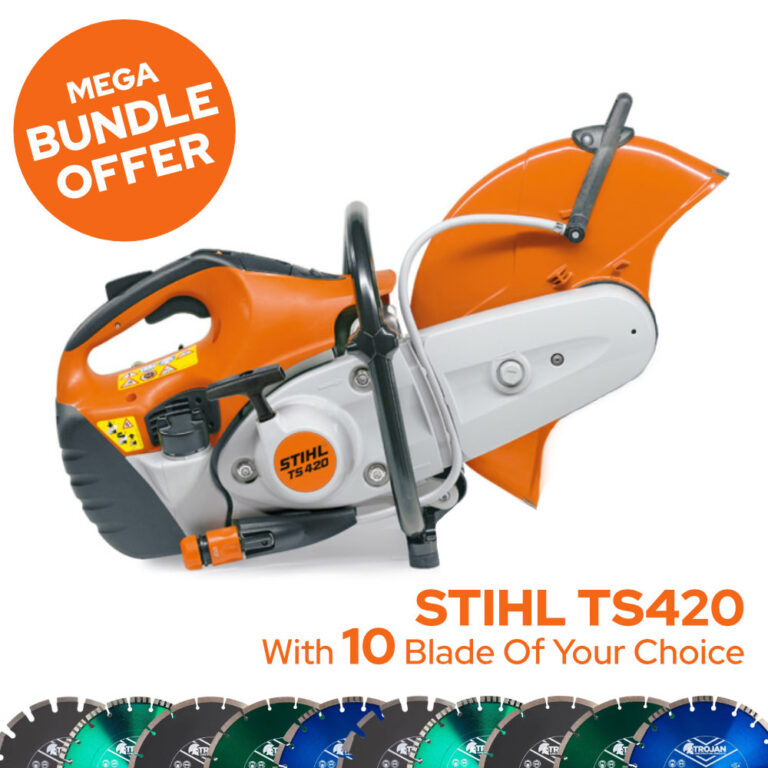 STIHL TS420 350mm Petrol Disc Cutter BUNDLE (10 BLADES) · DTW Tools