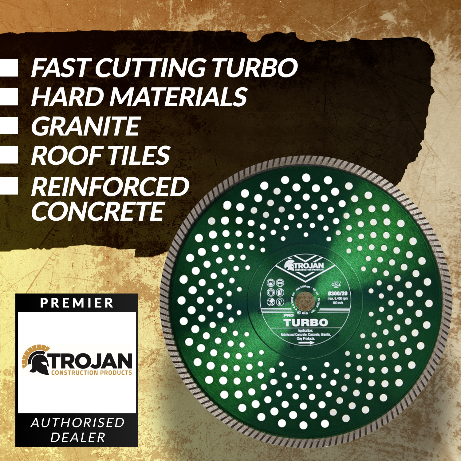 Trojan Pro Turbo Diamond Blade • Expert Concrete Saw Blades at DTW