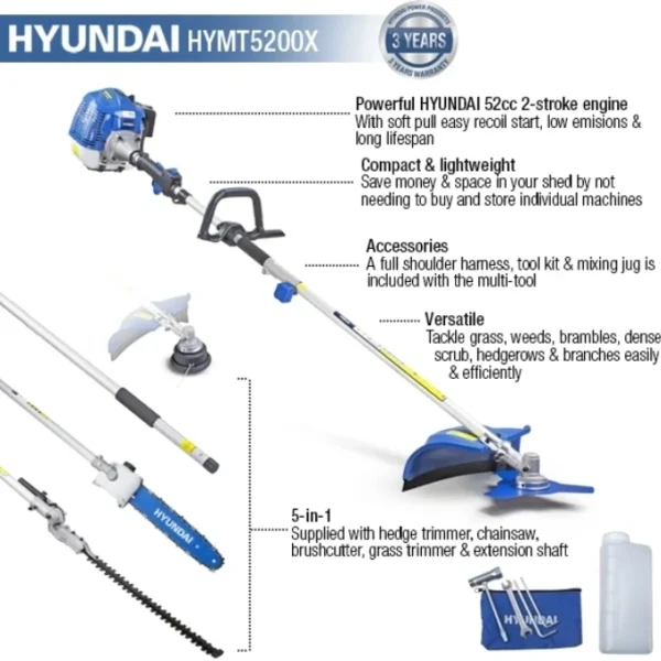 Hyundai 52cc Petrol Garden Multi Tool | HYMT5200X-1