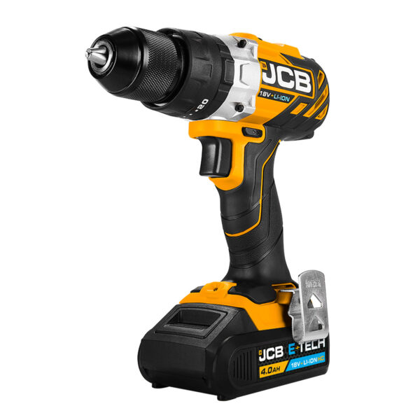 JCB 18V Brushless Combi Drill 2 x 4Ah Battery E-TECH & L-BOXX 136