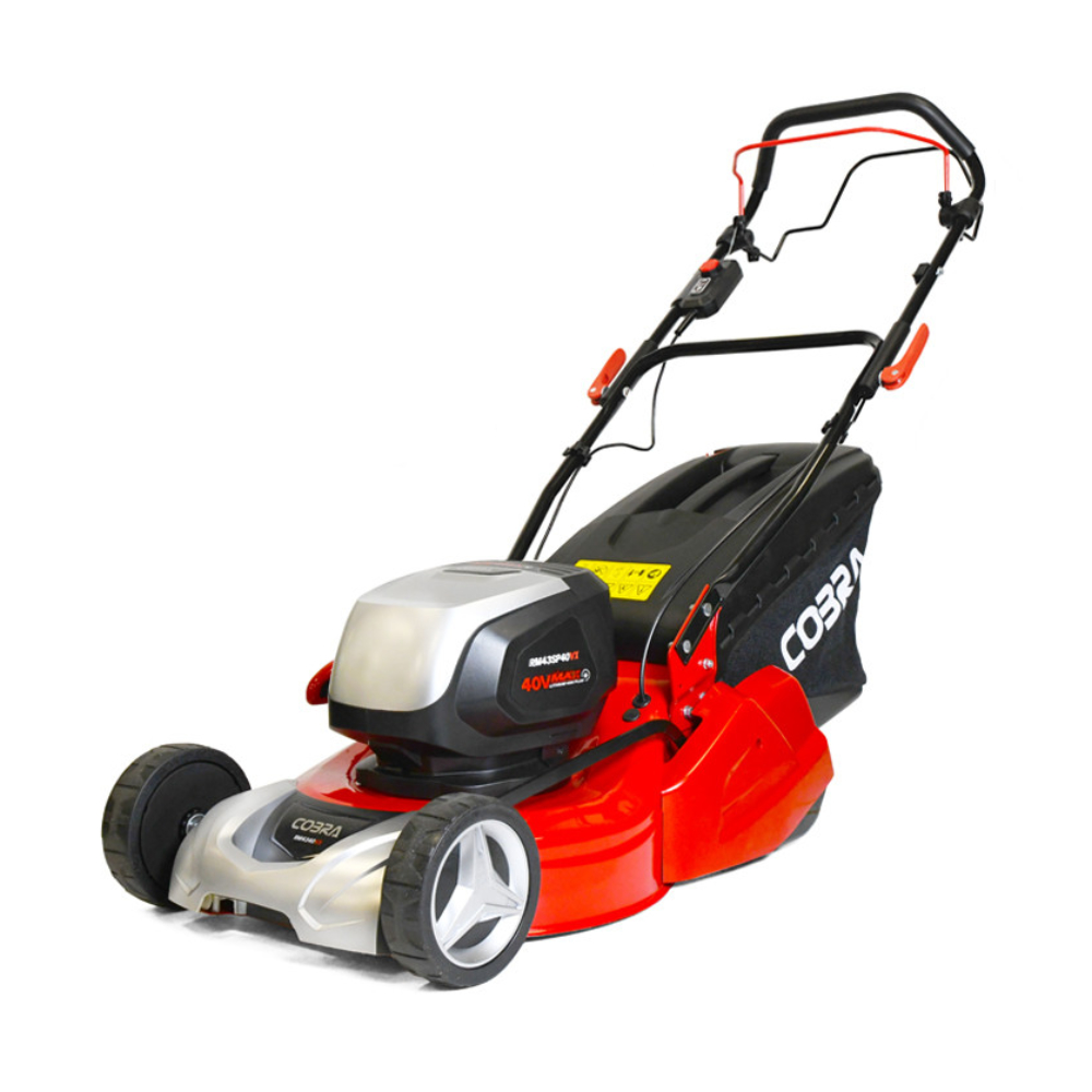 COBRA RM4340VX 40V Max+ Cordless Rear Roller Lawnmower 43cm / 17″ (1x 4Ah Battery & Fast Charger)