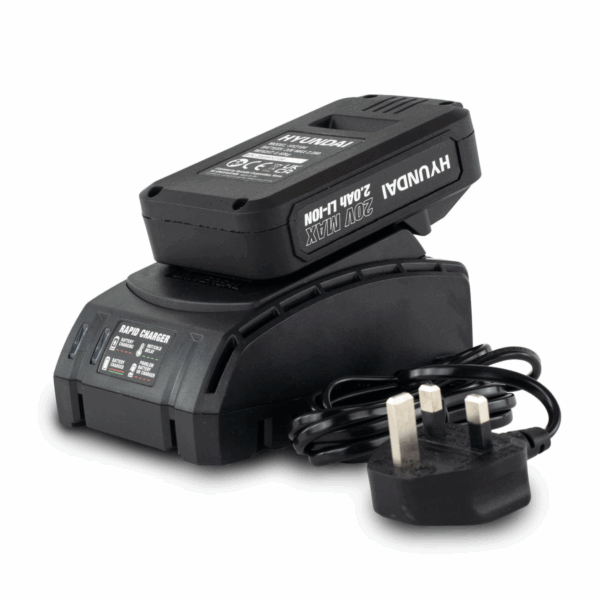 Hyundai 20V 2-in-1 Cordless Grass Trimmer and Lawn Edger 2Ah Battery, 25cm Cut | HY2187