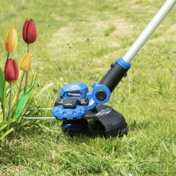 Hyundai 20V 2-in-1 Cordless Grass Trimmer and Lawn Edger 2Ah Battery, 25cm Cut | HY2187