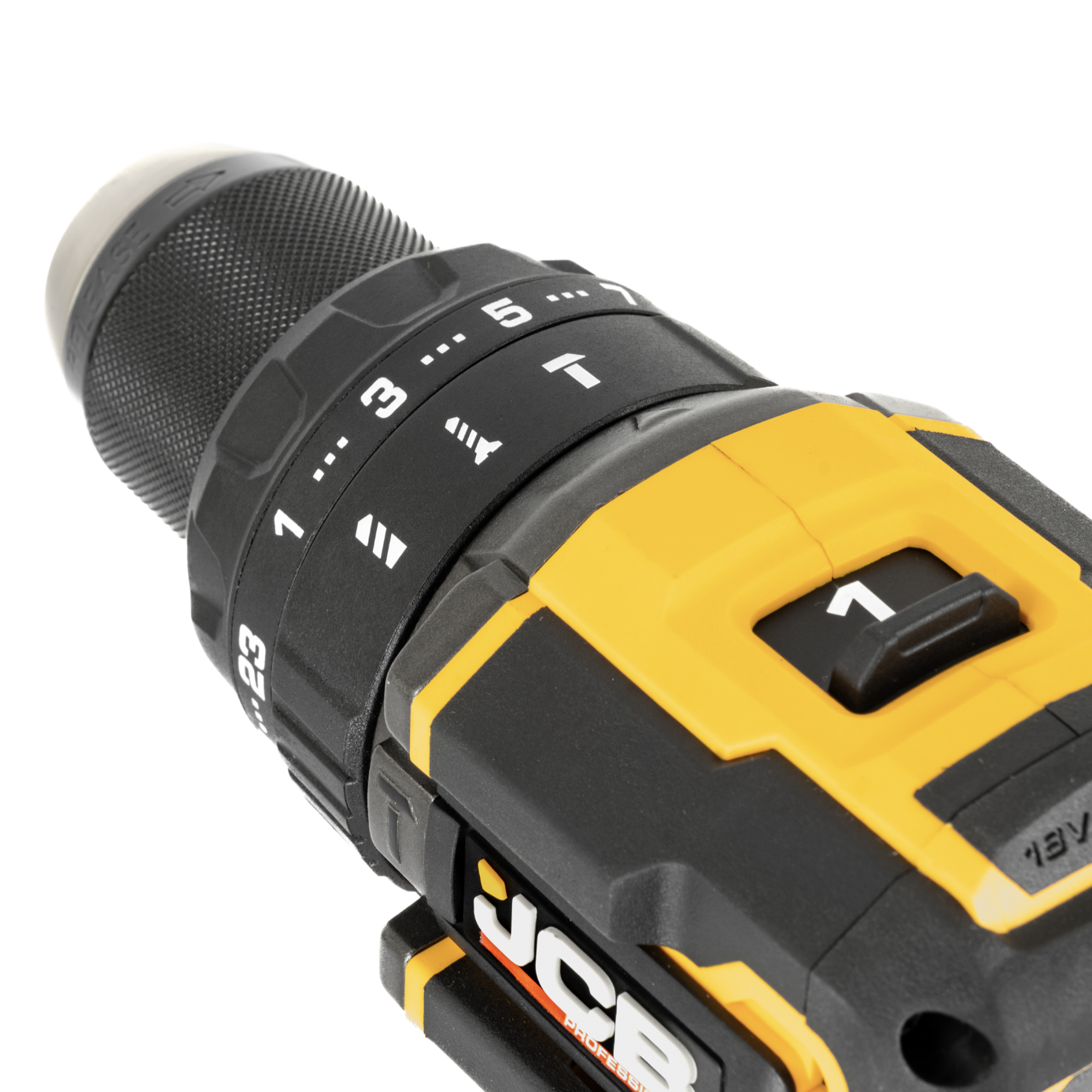 JCB Pro 18V Kit Combi Drill 75Nm Impact Driver 230Nm Angle Grinder 115mm With 2 x 5.0Ah Batteries Charger And Tool Bag