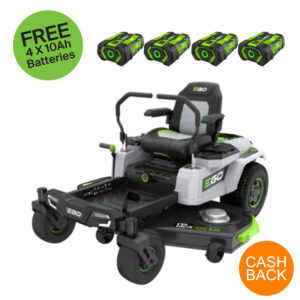 EGO ZT5201E-L 132cm Z6 Zero Turn Ride-On Mower + 4x FREE 10Ah Batteries