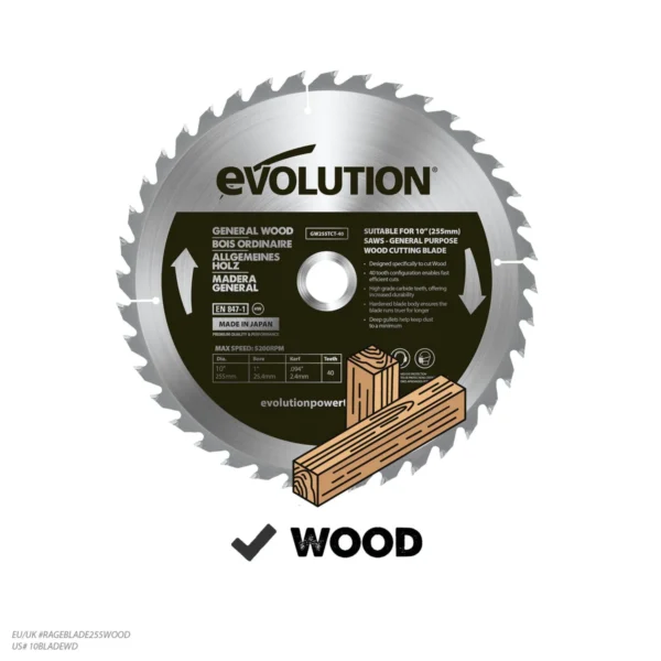 Evolution 185mm General Wood Blade 24T