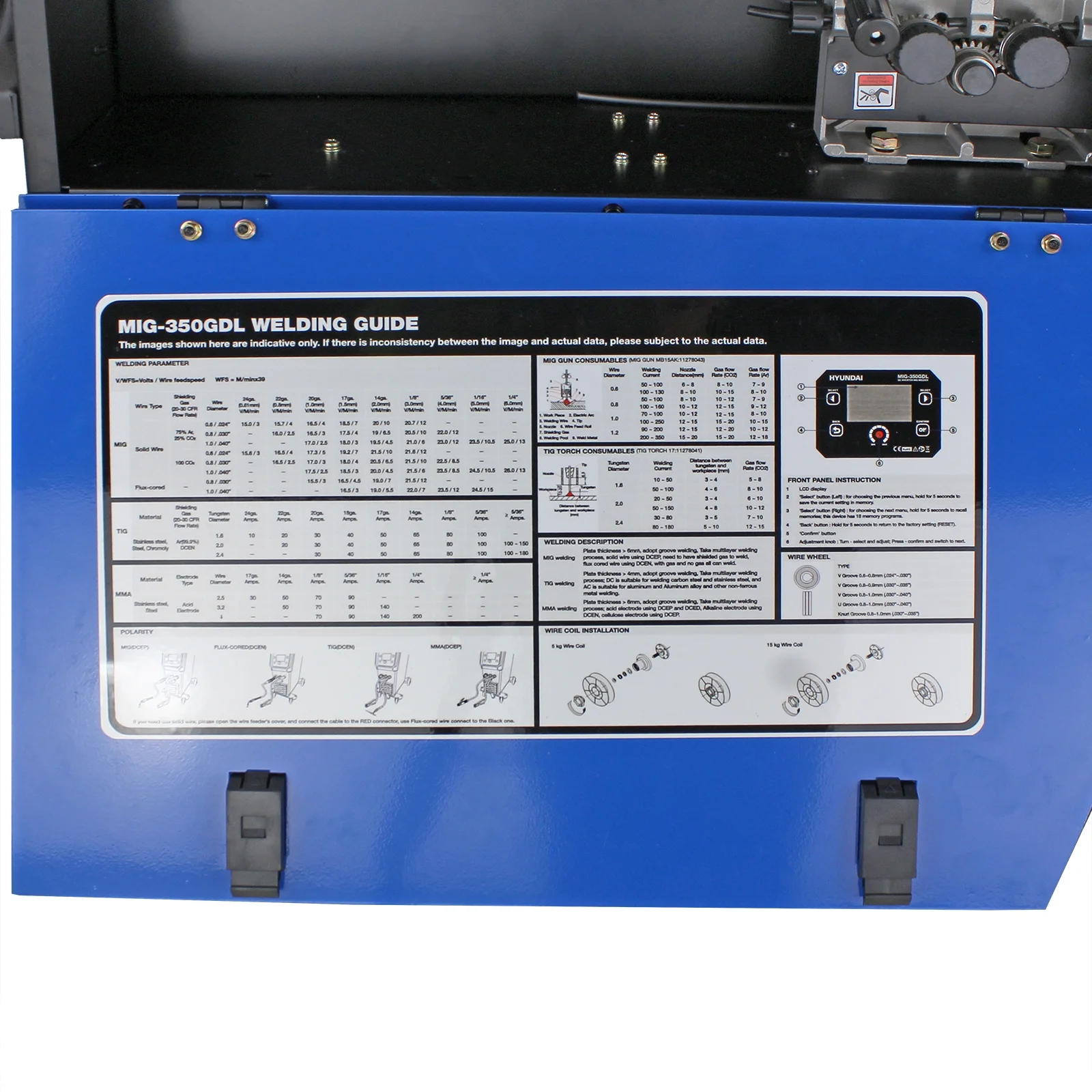 Hyundai MIG DC Inverter Welder, 400V Three Phase, Pro Series | HYMIG-350GDL