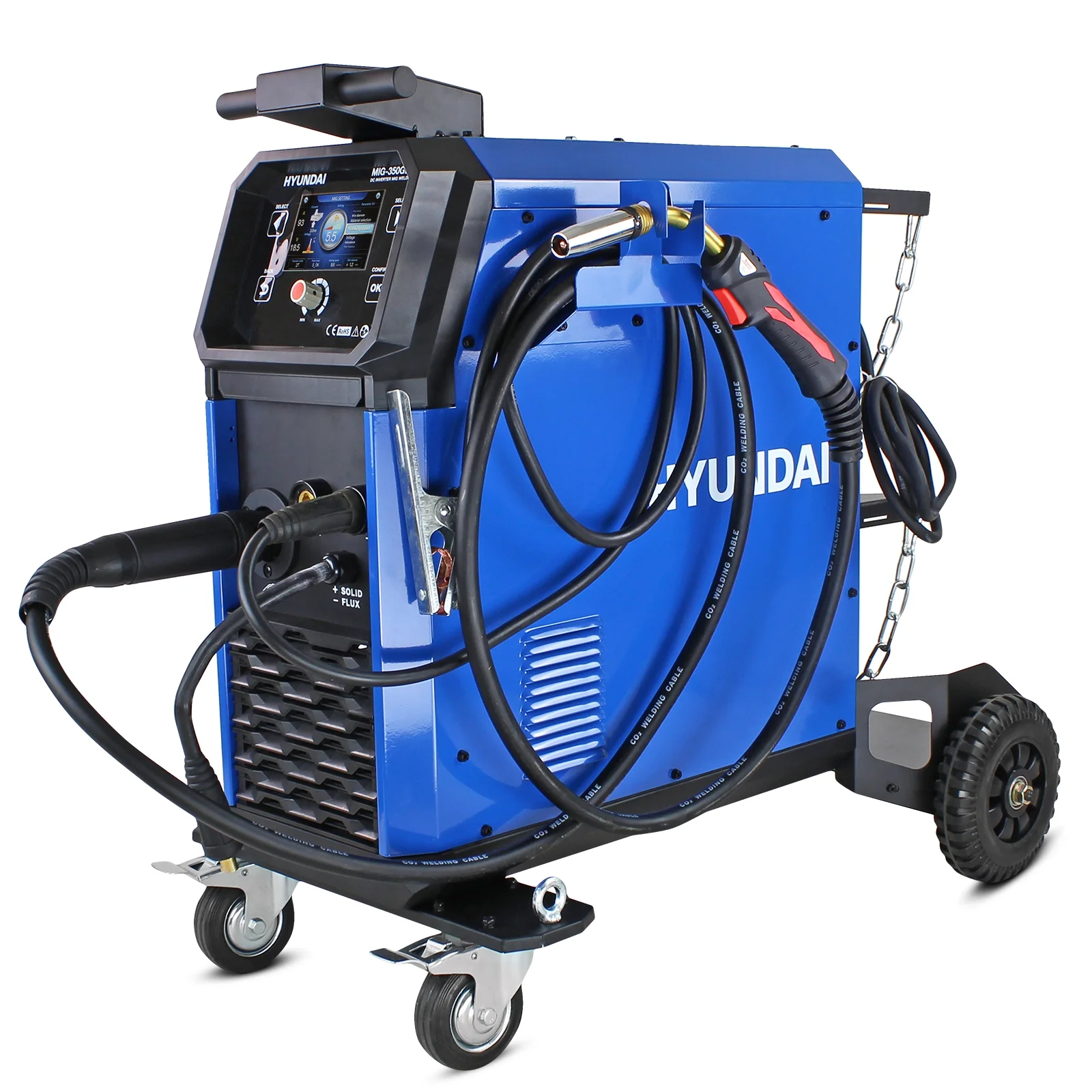 Hyundai MIG DC Inverter Welder, 400V Three Phase, Pro Series | HYMIG-350GDL