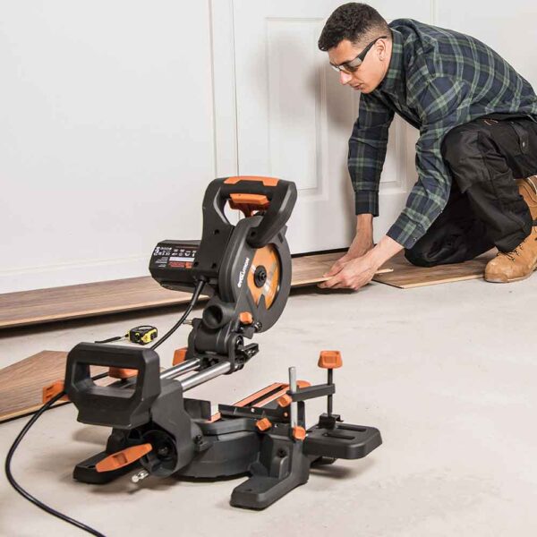 Evolution R185SMS+ 185mm Sliding Compound Mitre Saw With TCT Multi-Material Cutting Blade (230V)