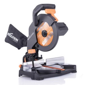 Evolution R210CMS+ 110v 210mm 1200w Compound Mitre Saw With TCT Multi-Material Cutting Blade