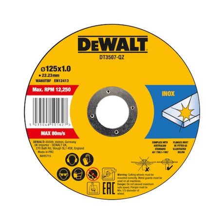 DeWalt DT3507-QZ Cutting Disc (125mm x 1mm) - 10 Pack