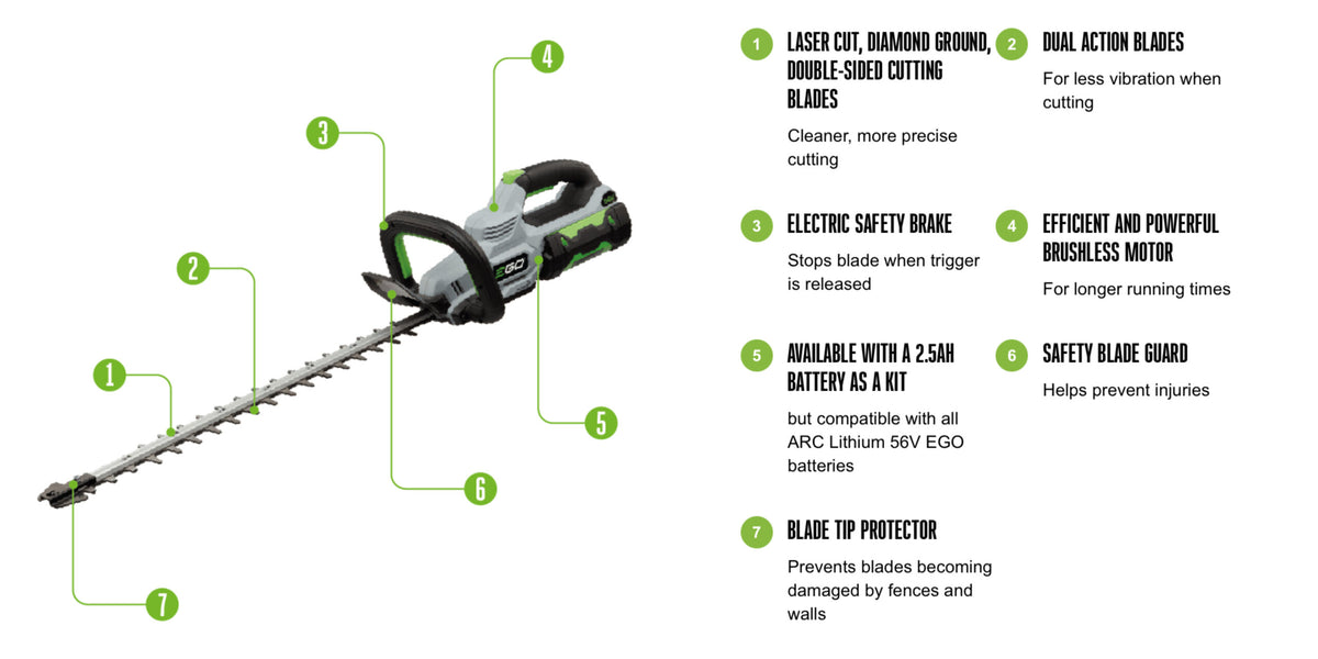 EGO HT2410E - 61cm Hedge Trimmer - Unit Only