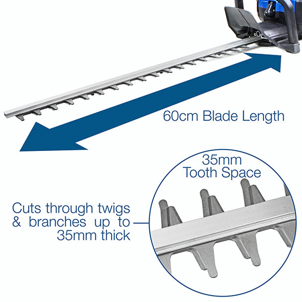 Hyundai HYHT2600X Petrol Hedge Trimmer/Pruner, 24" (60cm), Lightweight and Anti-Vibration