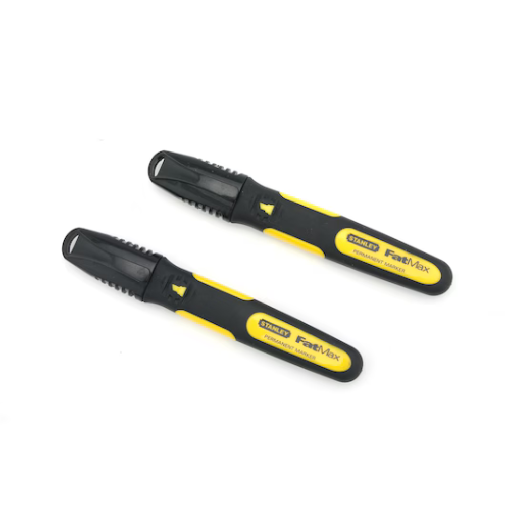 Stanley FATMAX Chisel Tip Black Marker Pens (2 Pack)