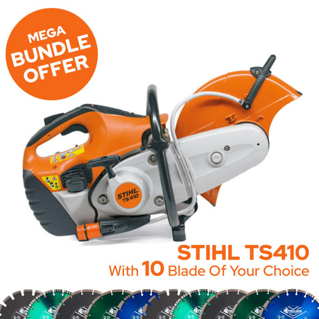 STIHL TS410 300mm Petrol Disc Cutter BUNDLE (10 BLADES)