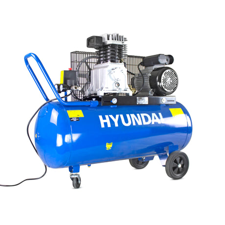 Hyundai HY3100P 100 Litre Air Compressor, 14CFM/145psi, Twin Cylinder, Belt Drive 3hp