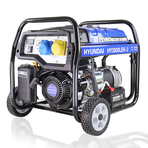 Hyundai 3.2kW / 4kVa* Electric Start Site Petrol Generator | HY3800LEK-2