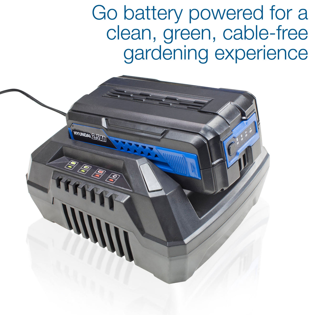 Hyundai HYM40LI420SP 42cm Cordless 40v Lithium-Ion Battery Self-Propelled Lawnmower with Battery and Charger
