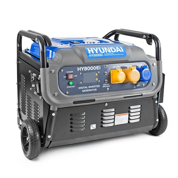 Hyundai 7500W Portable Petrol Inverter Generator 230v/115v | HY8000Ei