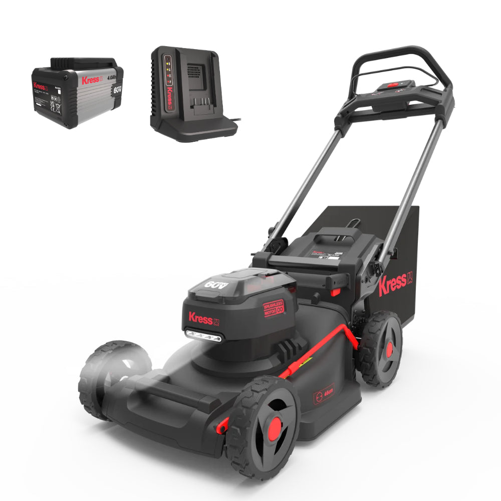 Kress KG756E.9 60 V Cordless Push Lawn Mower With 46 cm Cutting Width