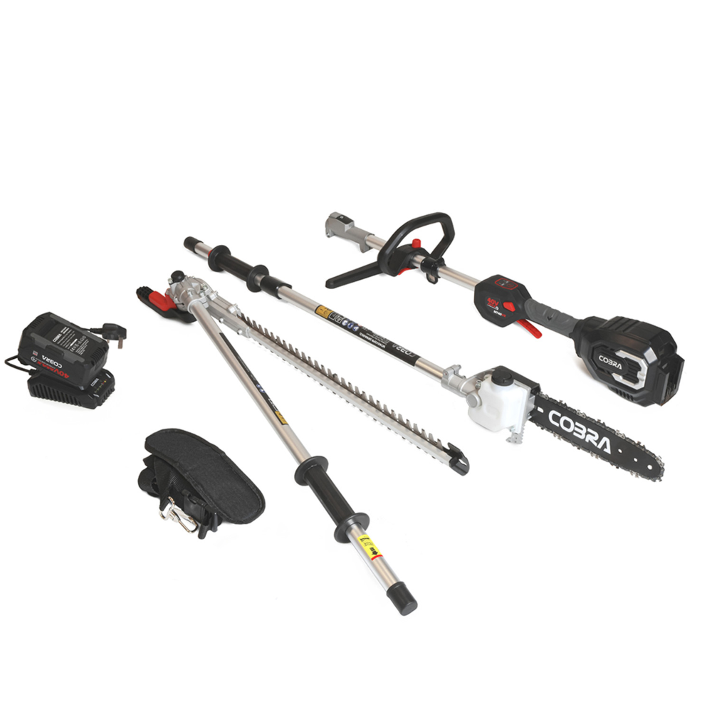 COBRA MT40VXKIT Cordless 40V Max+ Multi-Tool Kit With Hedge Trimmer & Pole Pruner