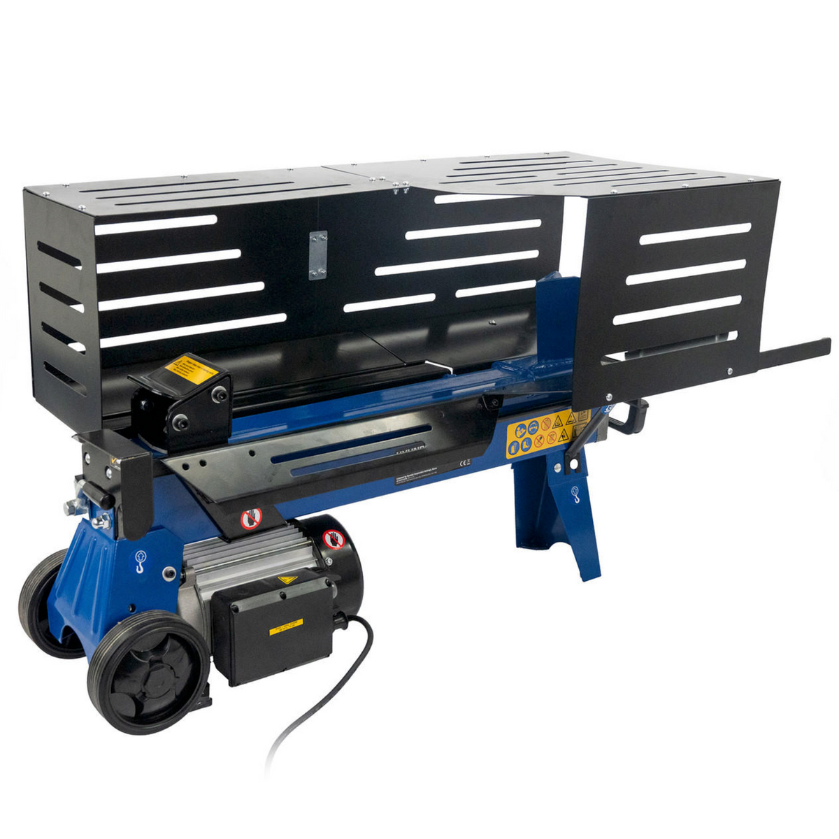 Hyundai 5 Tonne Horizontal Electric Log Splitter with Hydraulic Ram, Steel Protection Cage 520mm Length | HYLS5000HE