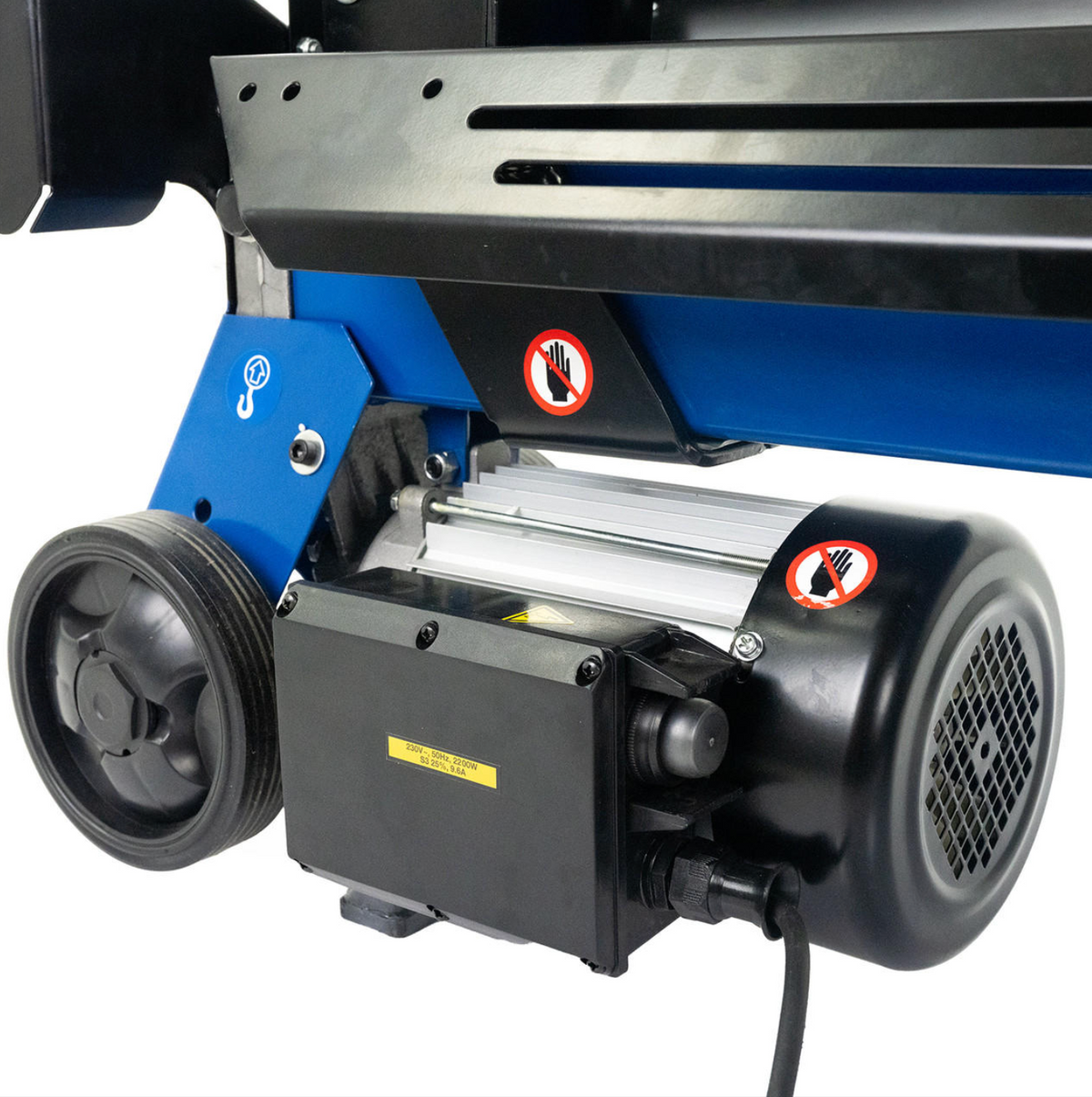 Hyundai 7 Tonne Horizontal Electric Log Splitter with Hydraulic Ram, Steel Protection Cage 520mm Length | HYLS7000HE