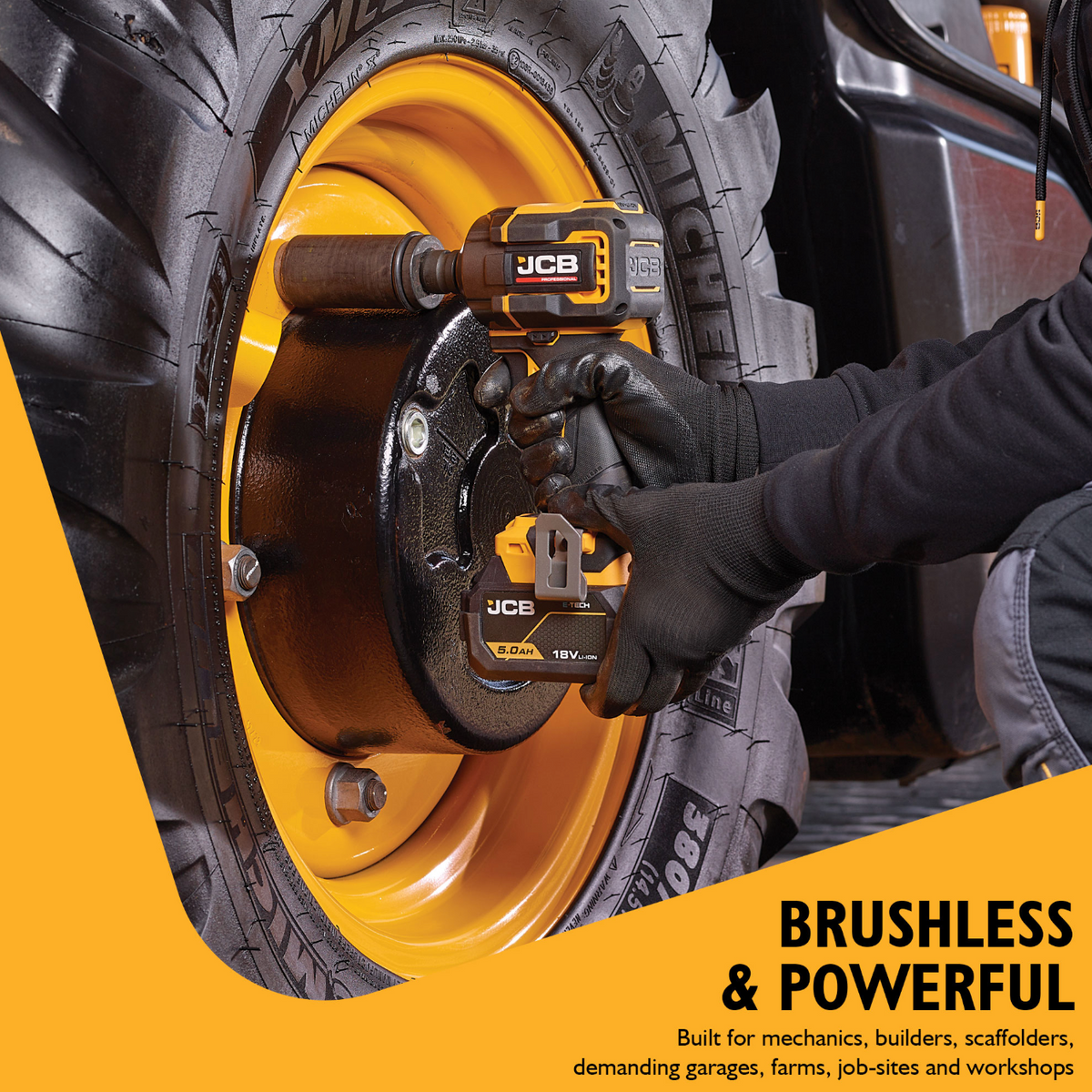 JCB Pro 18V Impact Wrench 1/2" 400Nm Fastening (Bare Tool)