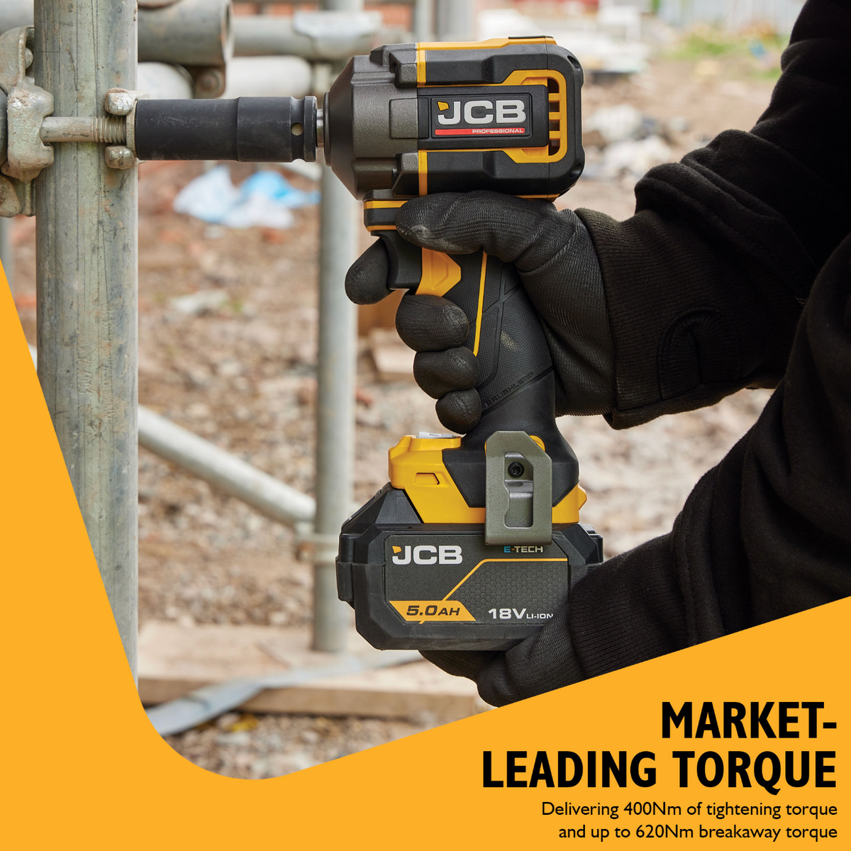 JCB Pro 18V Impact Wrench 1/2" 400Nm Fastening (Bare Tool)