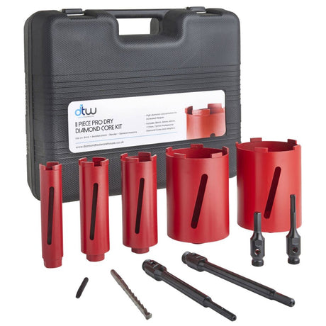 DTW Professional Dry Diamond Core Kit Set (11 Piece)