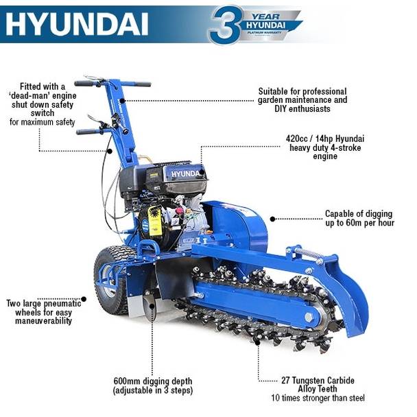 Hyundai Petrol Trencher 600mm HYTR150